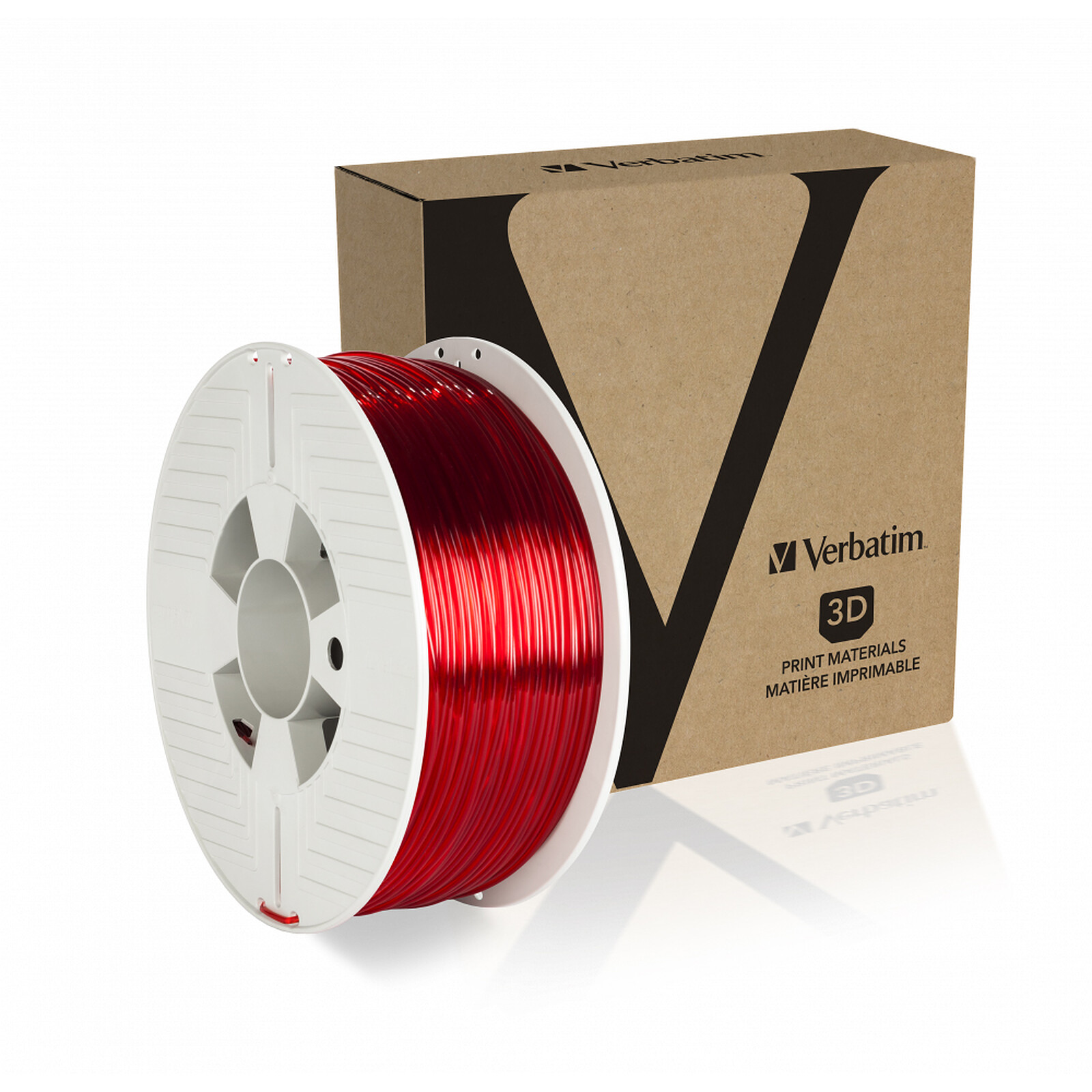 Filamento PET-G Verbatim 2,85 mm - Rojo transparente 1 Kg