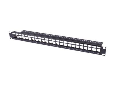 Panel de conexiones Uniformatic - CAT 6a - FTP - 24 puertos RJ-45 - Negro - 1U - 19