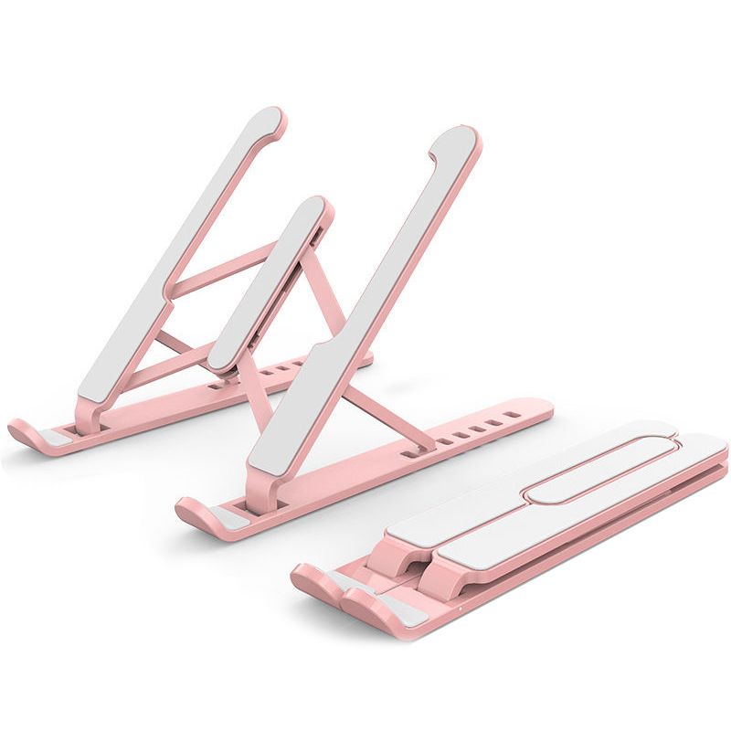 Portable Laptop Stand, Adjustable and Foldable, 10-15.6 Inches, Compatible with MacBook, Dell, Lenovo, HP, Others (Rose)