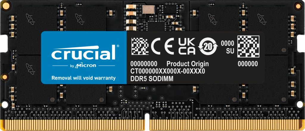 Crucial 24GB DDR5 SO-DIMM Memory Module (1x24GB, 5600MHz, ECC)