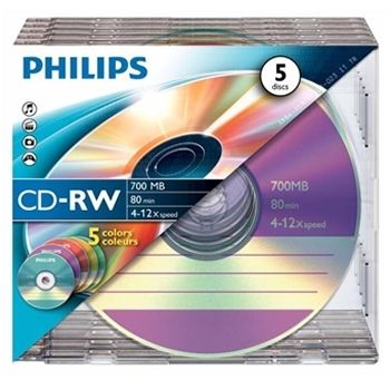 Philips 5x CD-RW 700MB (80 min) 4x-12x Slim Case