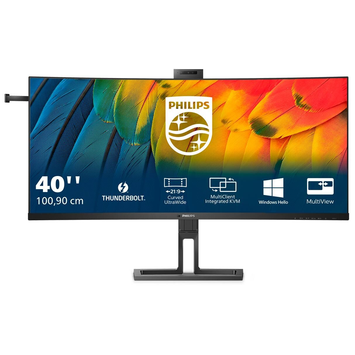Philips 40B1U6903CH - 6000 Series - écran LED - incurvé - USB - 39.7" - 5120 x 2160 WUHD @ 75 Hz - IPS - 300 cd/m² - 1000:1 - HDR10 - 4 ms - Thunderbolt 4, 2xHDMI, DisplayPort - haut-parleurs - noir texturé