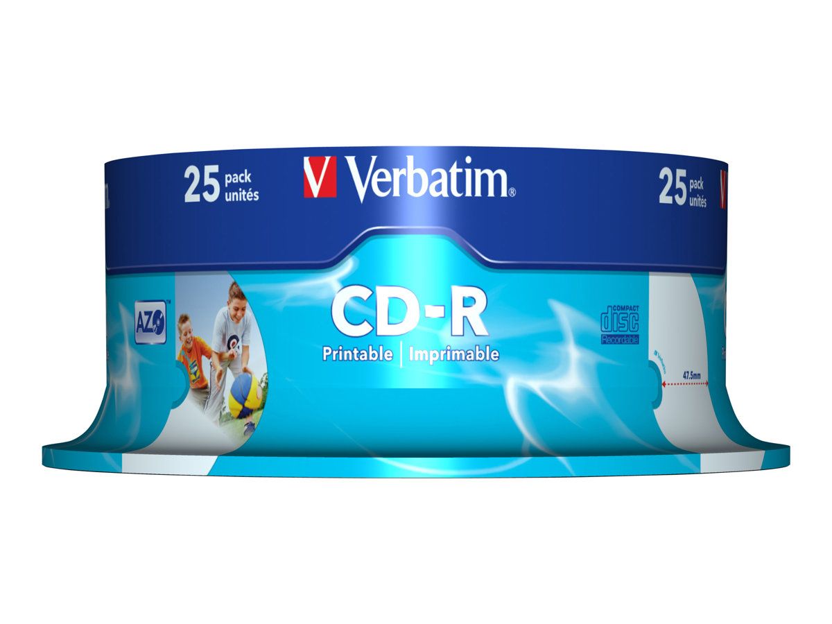Verbatim DataLifePlus 25x CD-R 700MB 52x Printable Surface Spindle
