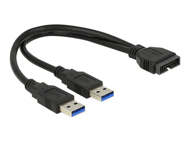Delock Internal USB Cable - 25cm, USB 3.0, 2x USB A Male to Male