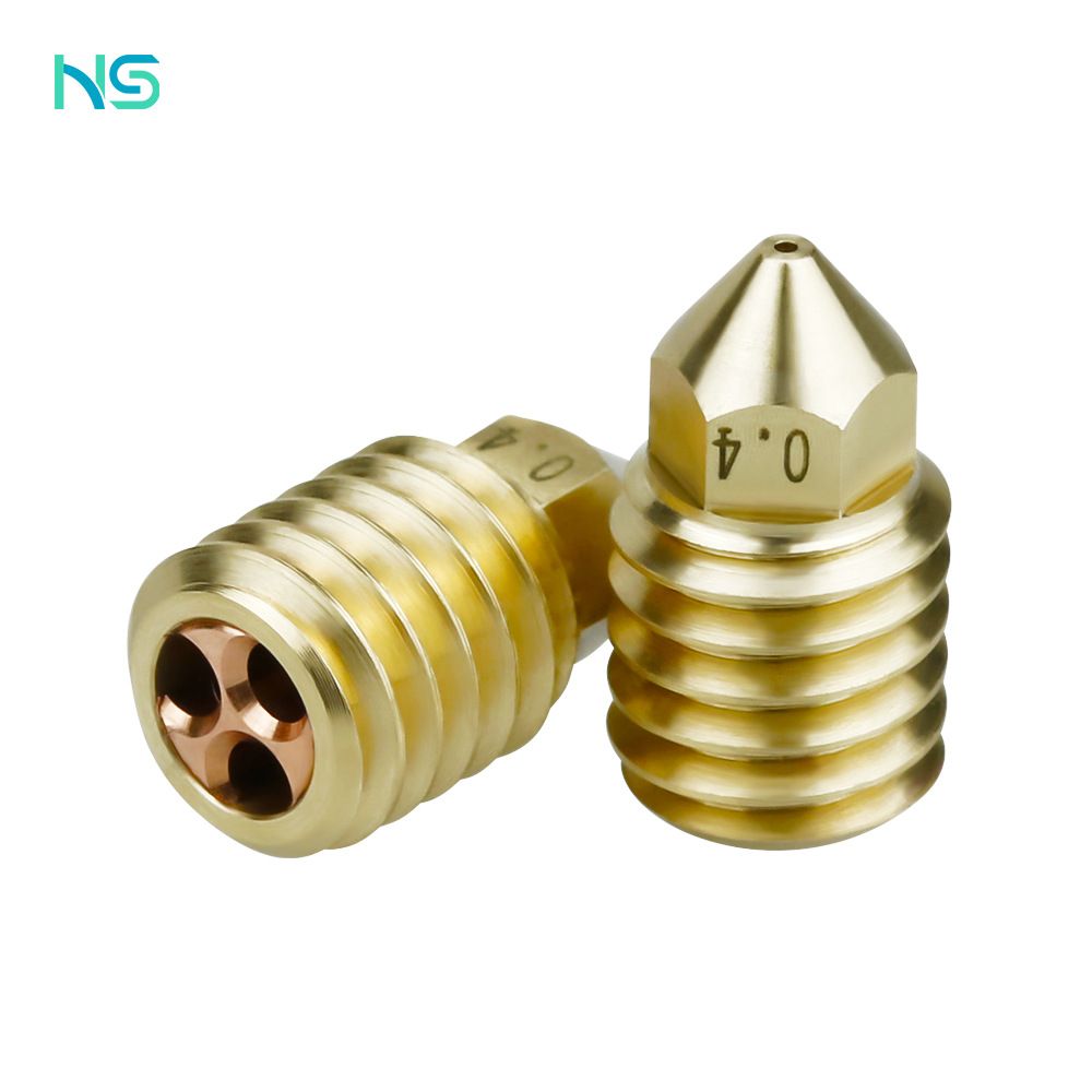 WEIXU 3D Printer Extruder Upgrade Kit, Hardened and Removable Steel Nozzle with Stainless Steel Body and 0.4mm 3-Hole Tip