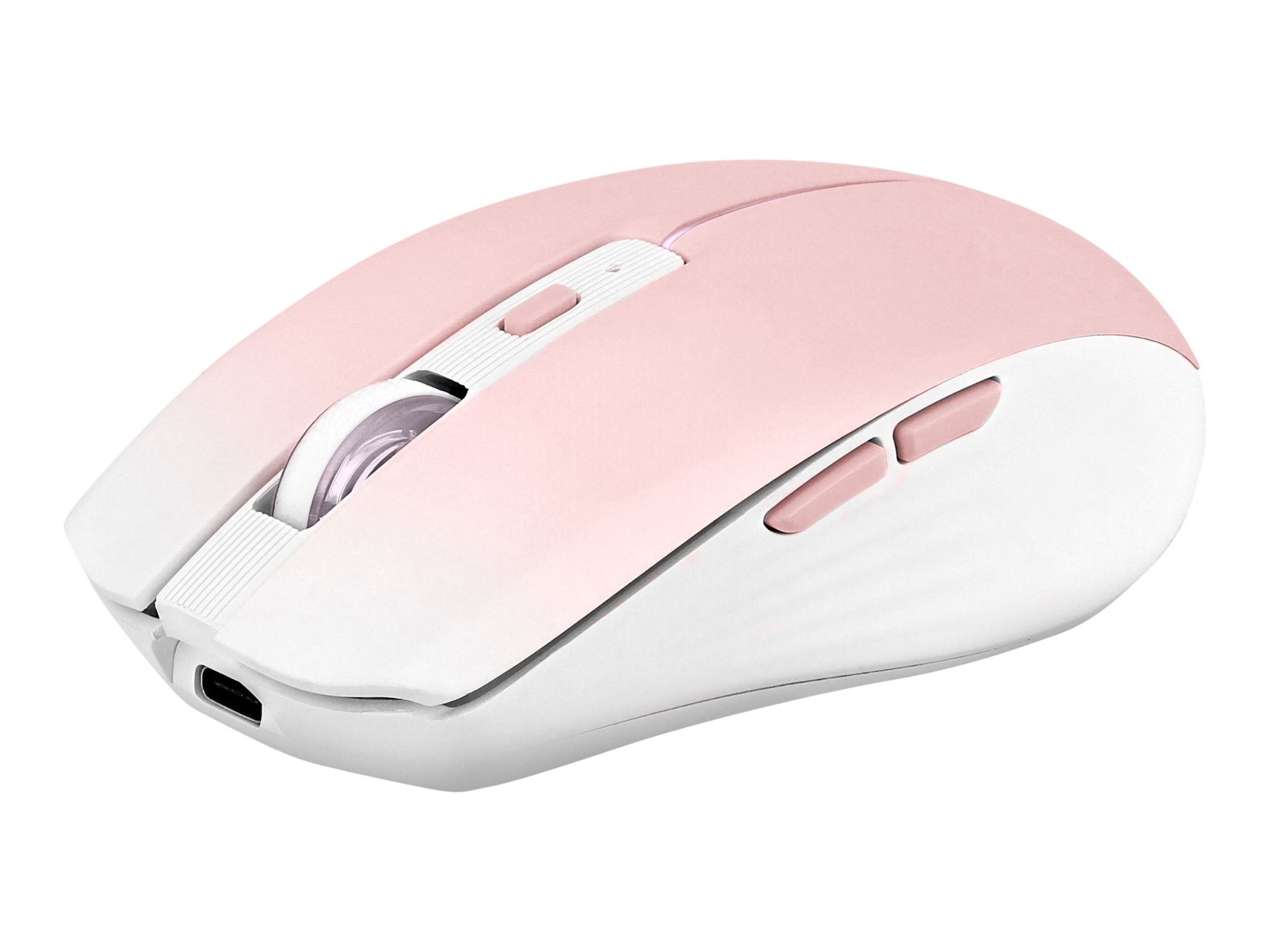 TNB Wireless Mouse with Dual Connection, Rechargeable, 6 Buttons, 2.4GHz, Bluetooth, USB Wireless Receiver, Pink
