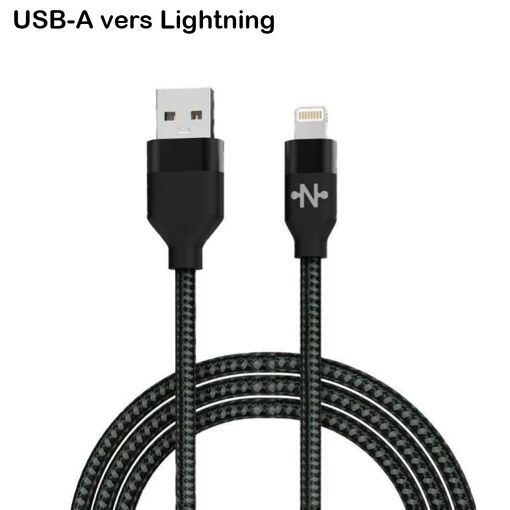 Kabiloo USB-A to iPhone Lightning Nylon Cable, 1m, 12W