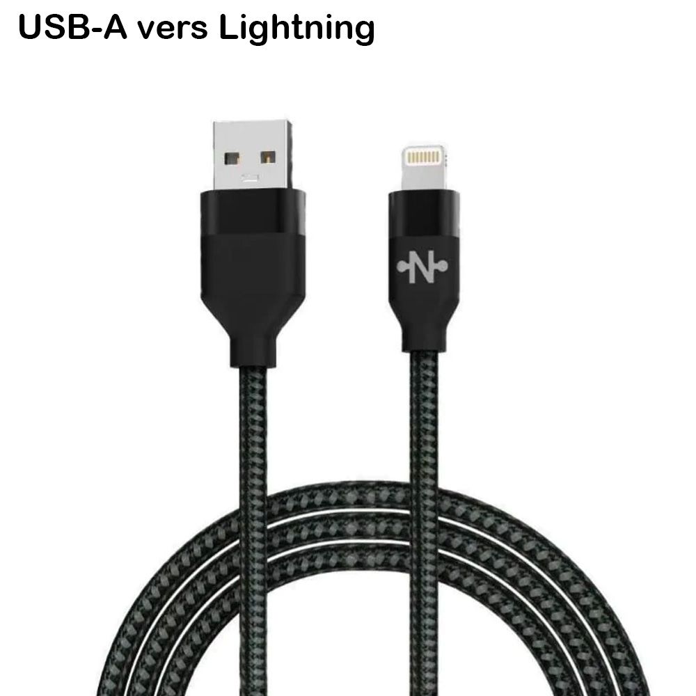 Kabiloo USB-A to iPhone Lightning Nylon Cable, 1m, 12W
