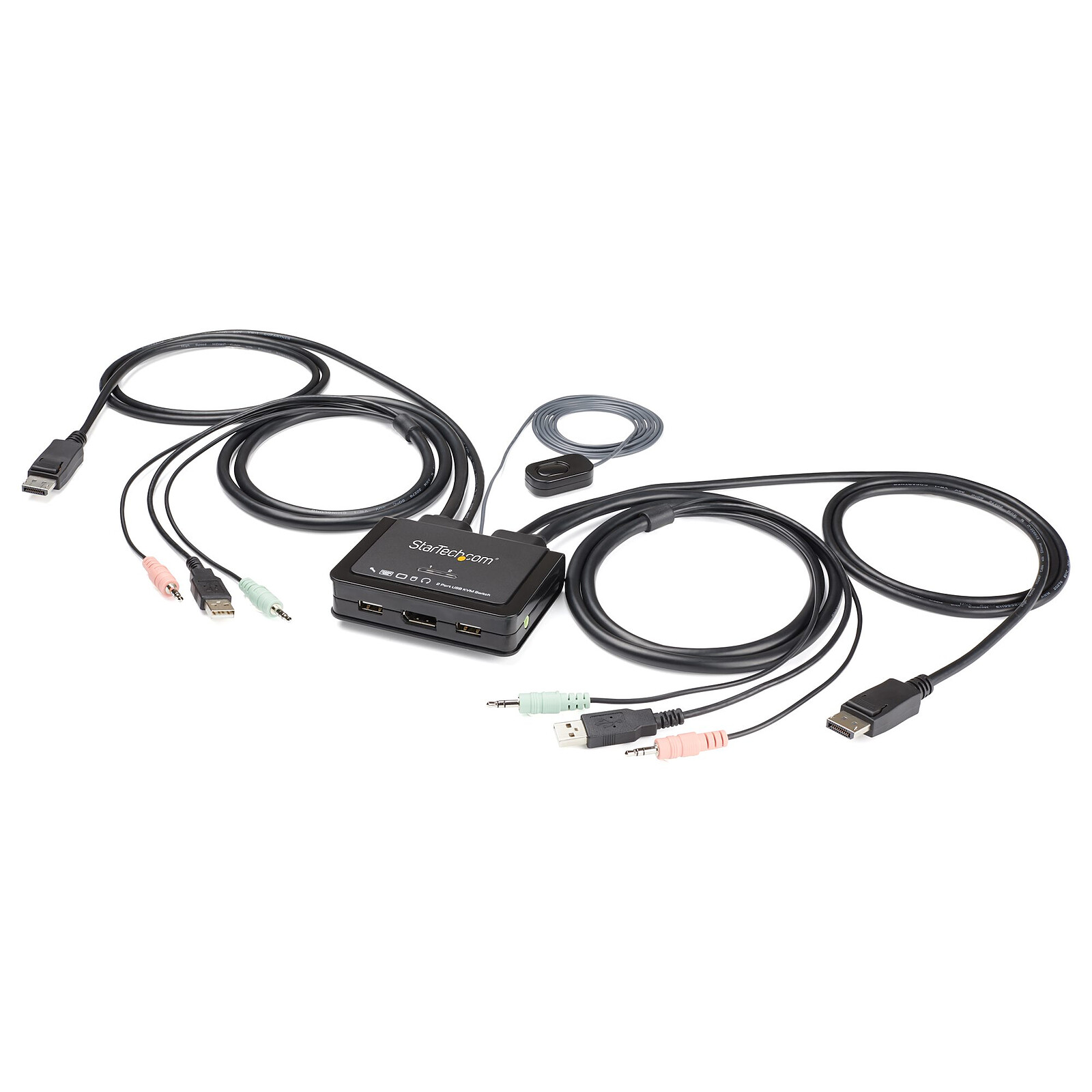 StarTech.com 2-Port DisplayPort 60Hz KVM Switch with 2-port USB 2.0 Hub