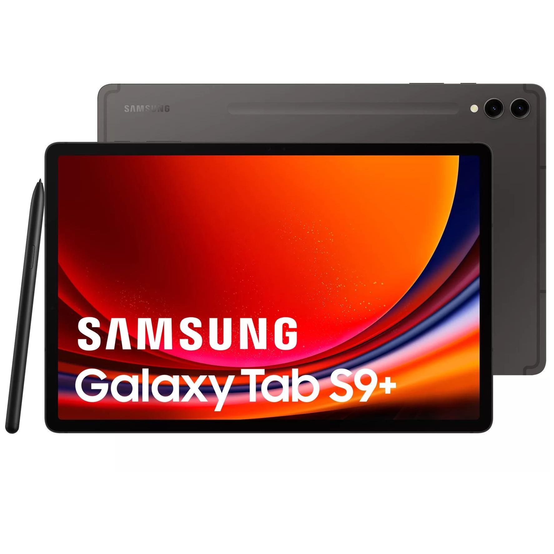 Tablette Samsung Galaxy Tab S9+ 5G - 12,4'', Écran AMOLED, 256 Go, Gris Anthracite