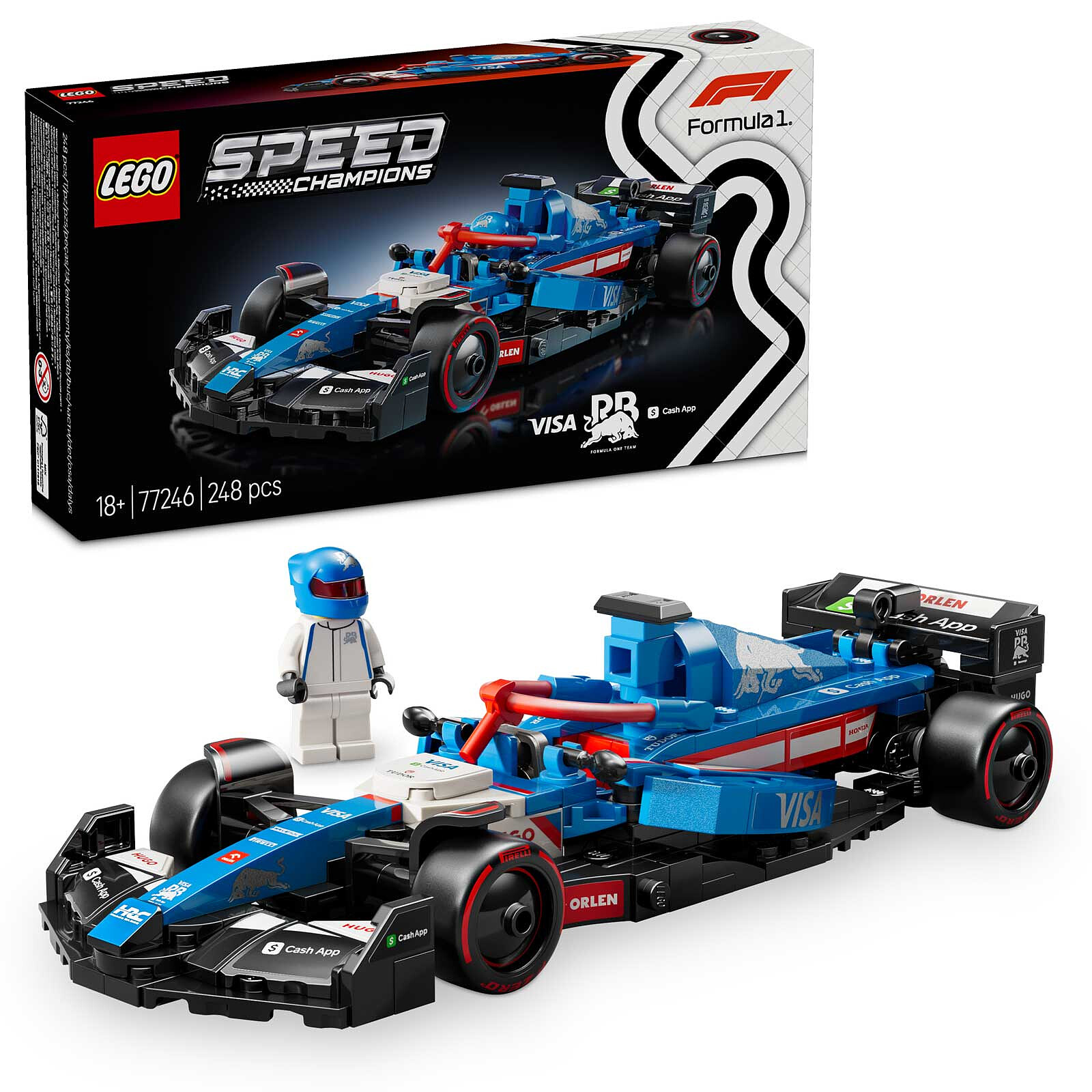 LEGO Speed Champions 77246 RB VCARB 01 F1 Visa Cash App Car