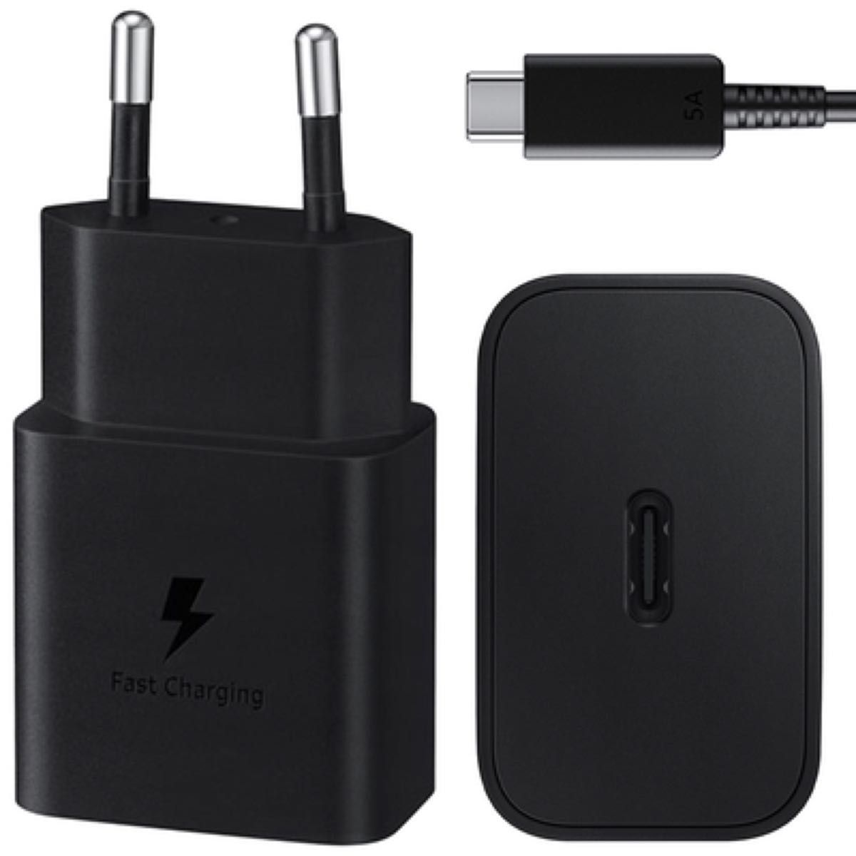Adaptador de carga Samsung 15W (Negro) con cable USB-C