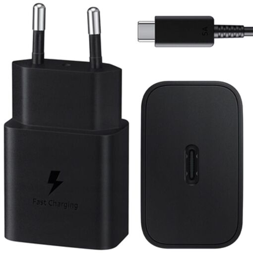 Adaptador de carga Samsung 15W (Negro) con cable USB-C