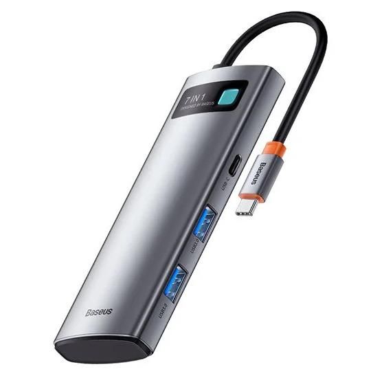 Baseus Metal Gleam USB-C Hub 5000 Mbit/s Gray