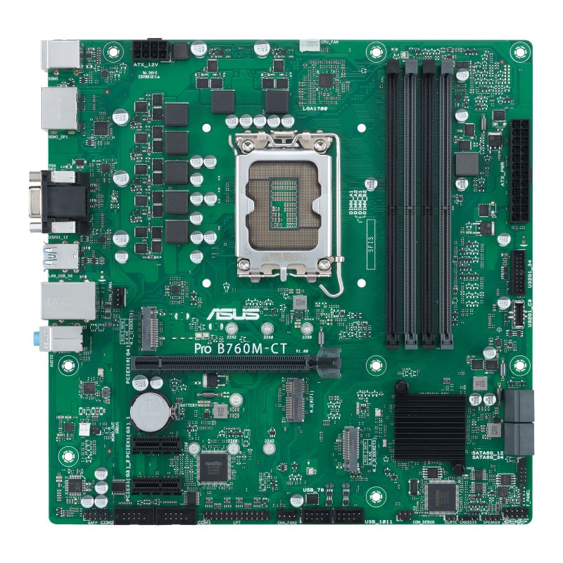 ASUS Pro B760M-CT-CSM Motherboard - Micro ATX, LGA1700 Socket, B760 Chipset, USB 3.2, Gigabit LAN