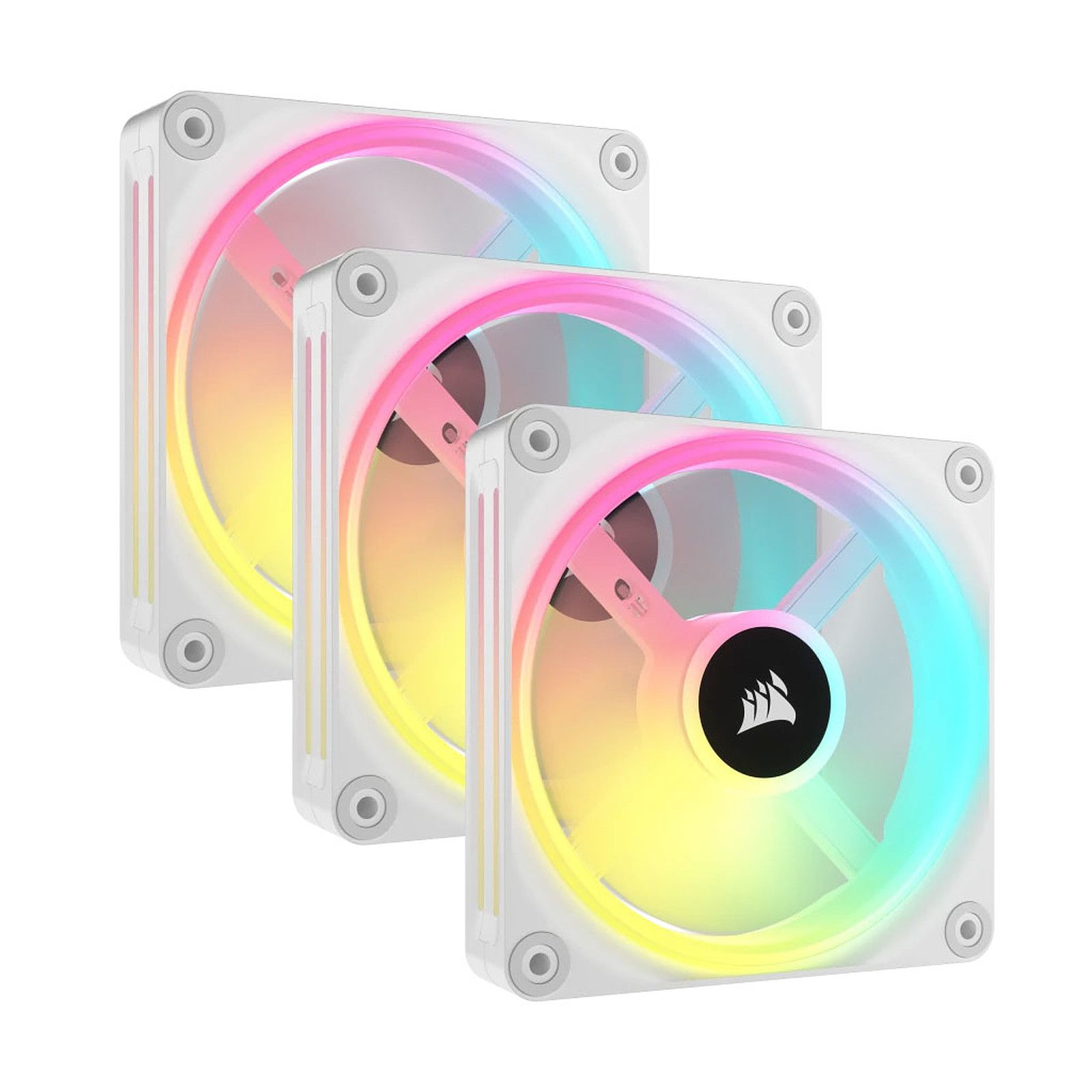 Corsair iCUE Link QX120 RGB Series PWM Fan, 3-Pack (White)