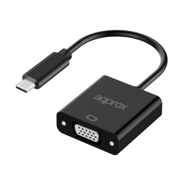 Adaptador USB C a VGA aprox ! APPC50 Negro