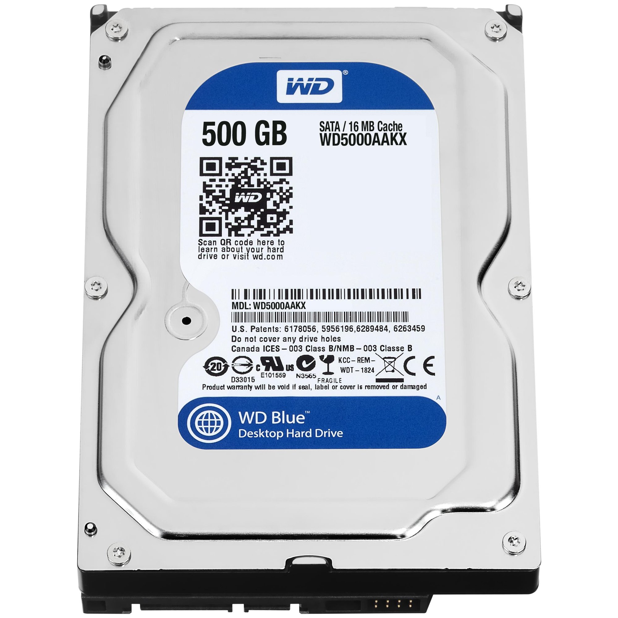 Western Digital Blue 500GB 7200 RPM 16MB 3.5" SATA Hard Drive