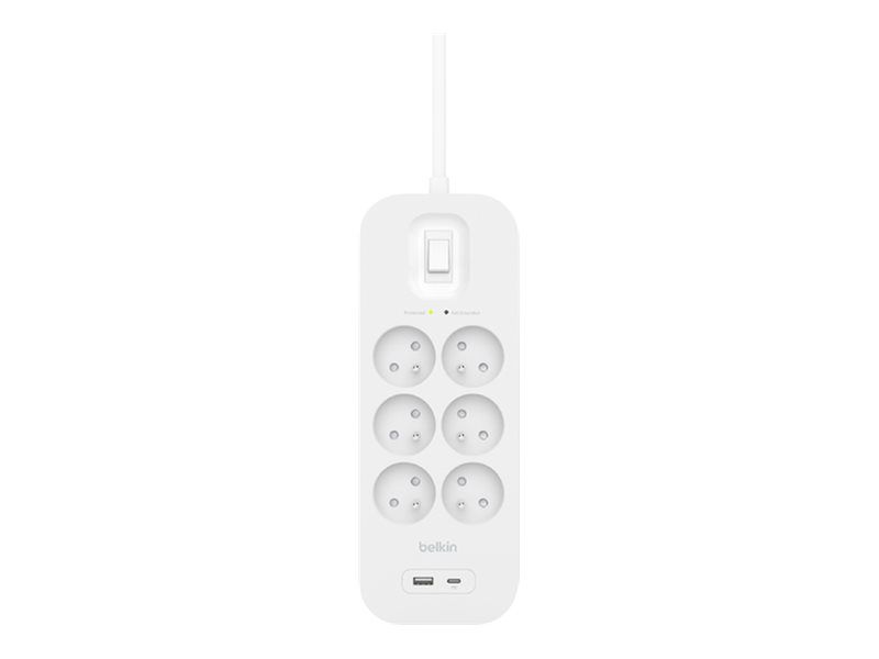 Belkin Surge Protector with USB-C and USB-A Ports - 6 Outlet - 2m Cord