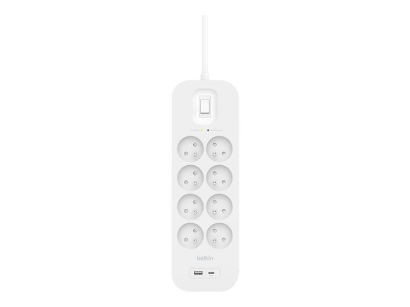 Belkin Connect Surge Protector with USB-C and USB-A Ports - 8 Output Connectors - 2m Cable