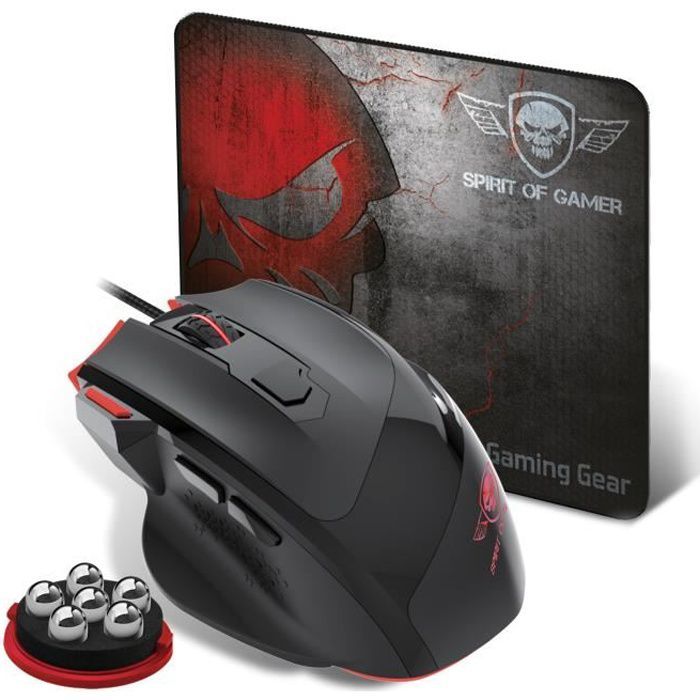 Ratón de juego Spirit Of Gamer PRO-M3 - Programable - Iluminación LED - 3200 DPI