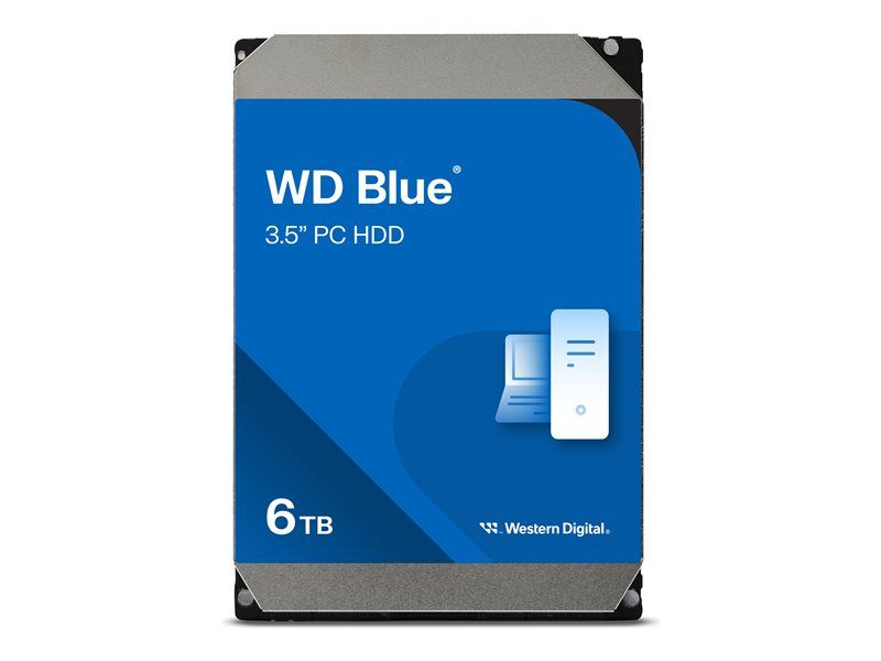 Western Digital Blue 6TB Internal Hard Drive - 3.5" SATA 6Gb/s, 5400 RPM, 256MB Buffer