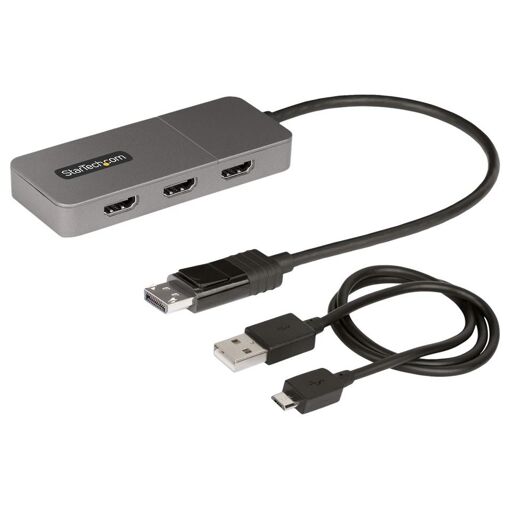 Hub MST de 3 puertos StarTech.com - DP a 3 HDMI 4K60Hz, alimentación USB - Commutador de audio/video - 3 x HDMI - Escritorio