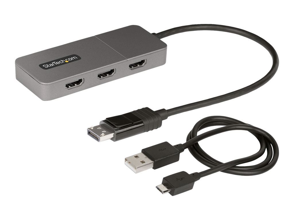 StarTech.com 3-Port MST Hub - DP to 3x HDMI 4K60Hz, USB Power - Video/Audio Switcher - 3 x HDMI - Desktop