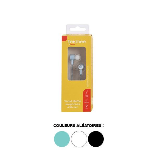 TEKMEE Wired Earphones with Microphone and 3.5mm Jack - For Smartphone & PC