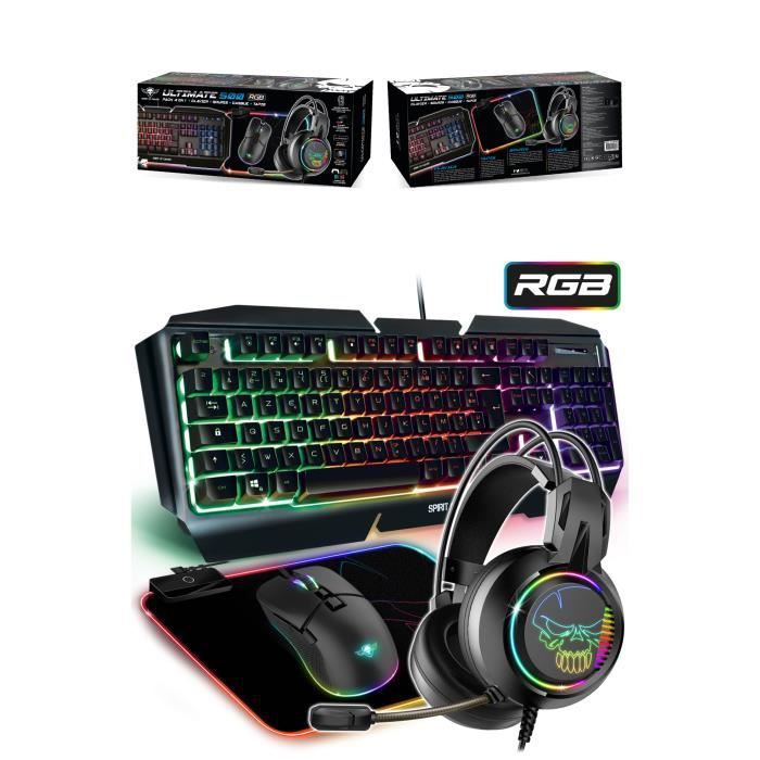 Pack de periféricos de juego Spirit Of Gamer PRO-MK500 (ratón RGB, teclado RGB, tapete de ratón RGB)