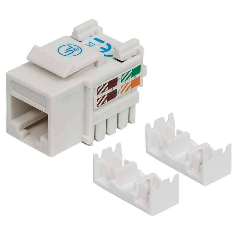 IC Intracom Embase CAT6 Modular Jack, White, Impact Termination - UTP Cable