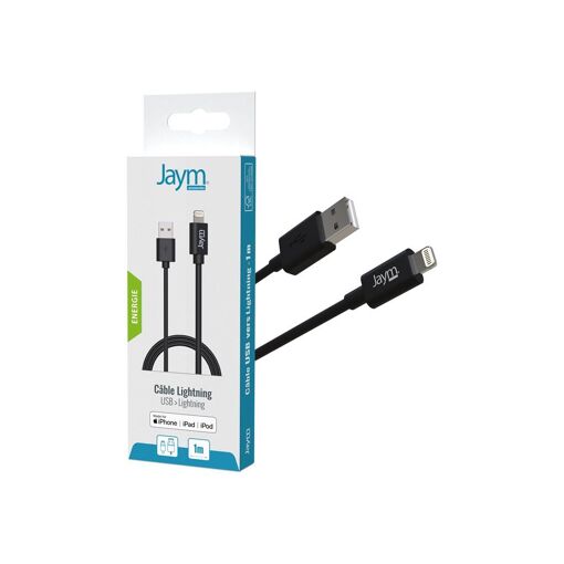 Câble JAYM Lightning - 1m, Noir