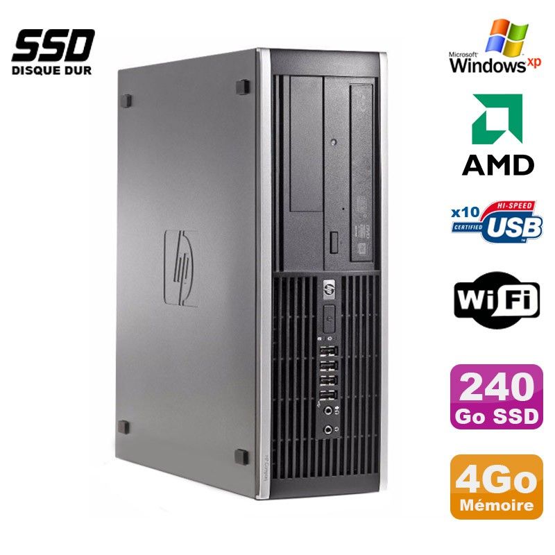 HP Compaq 6005 Pro SFF Desktop - AMD 3GHz, 4GB RAM, 240GB SSD, WiFi