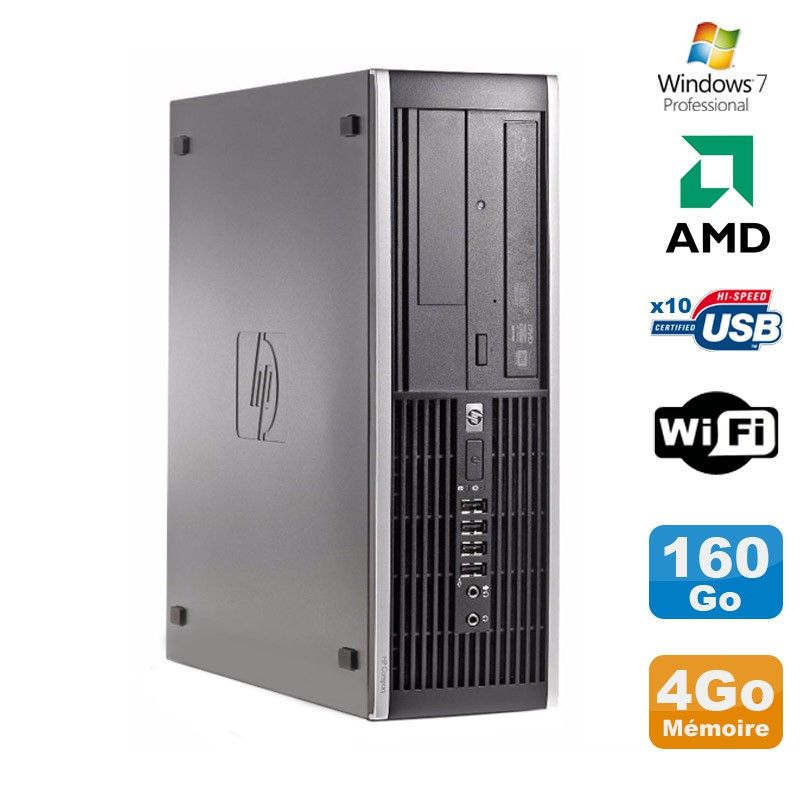 HP Compaq 6005 Pro SFF Desktop PC - AMD 3GHz, 4GB DDR3, 160GB SATA, DVD Burner, WiFi, Windows 7 Pro