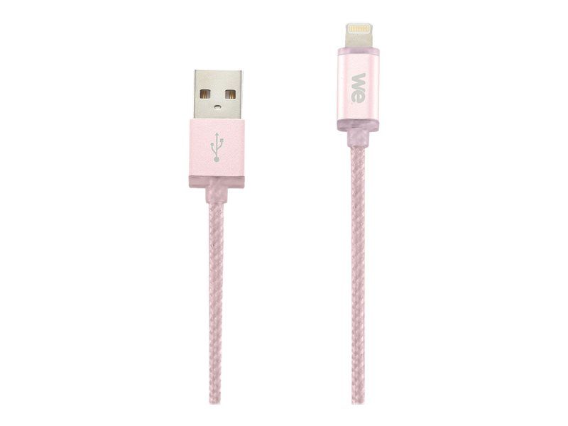 Câble Lightning We Digital - 1m, Mascul à Mascul USB - Rose