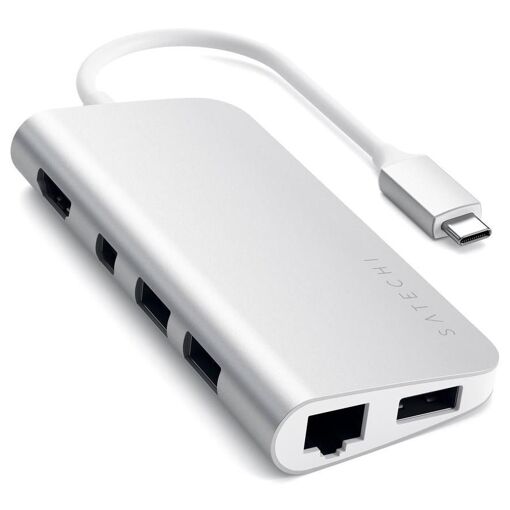 Station d'accueil Satechi avec fil USB Type-C, Argent