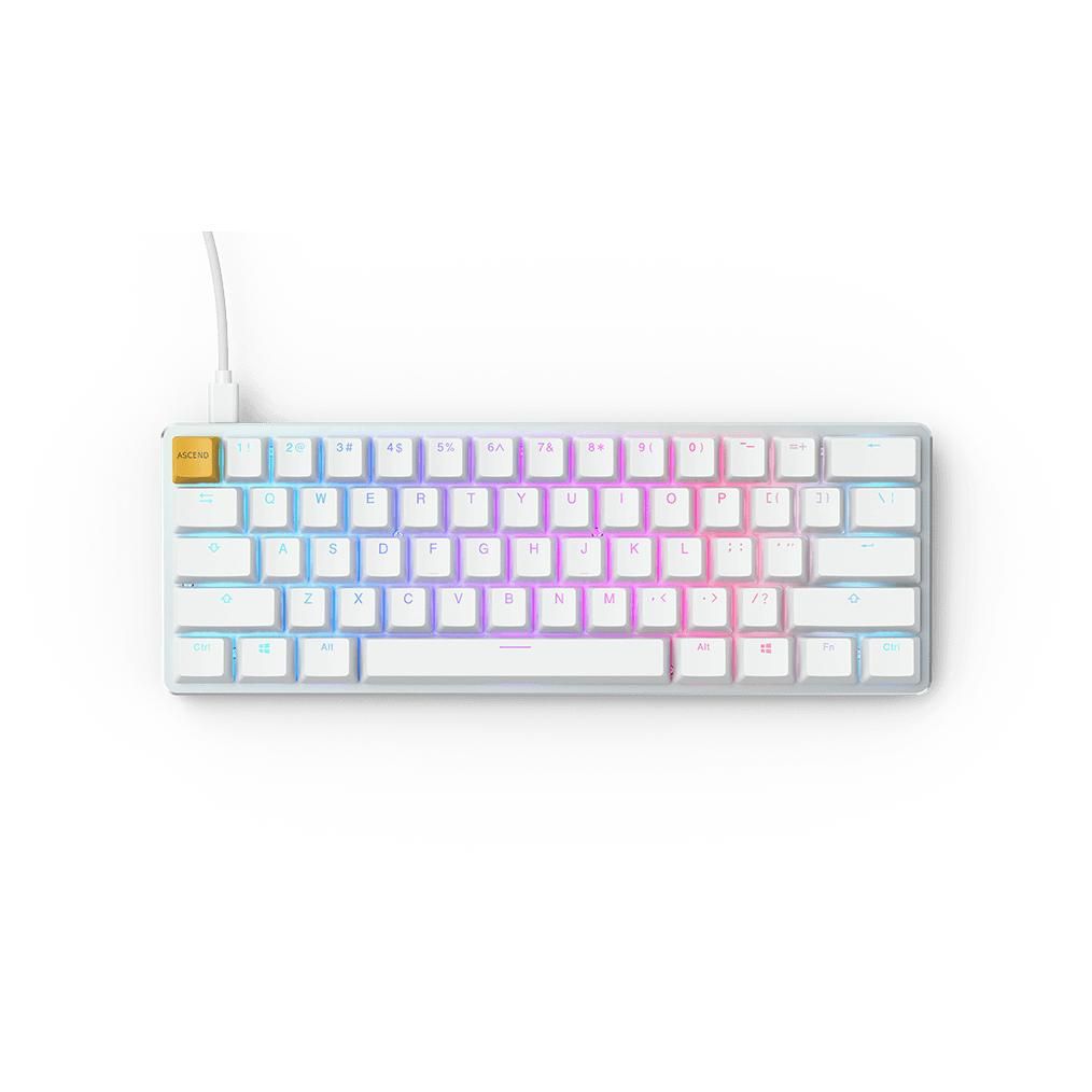 Glorious Gaming GMMK Keyboard, USB QWERTY US International, Silver/White