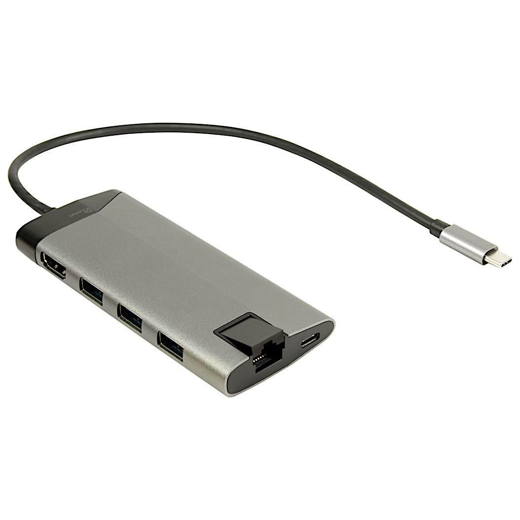 Inter-Tech GDC-802 USB 3.2 Gen 1 (3.1 Gen 1) Type-C Docking Station, Gray