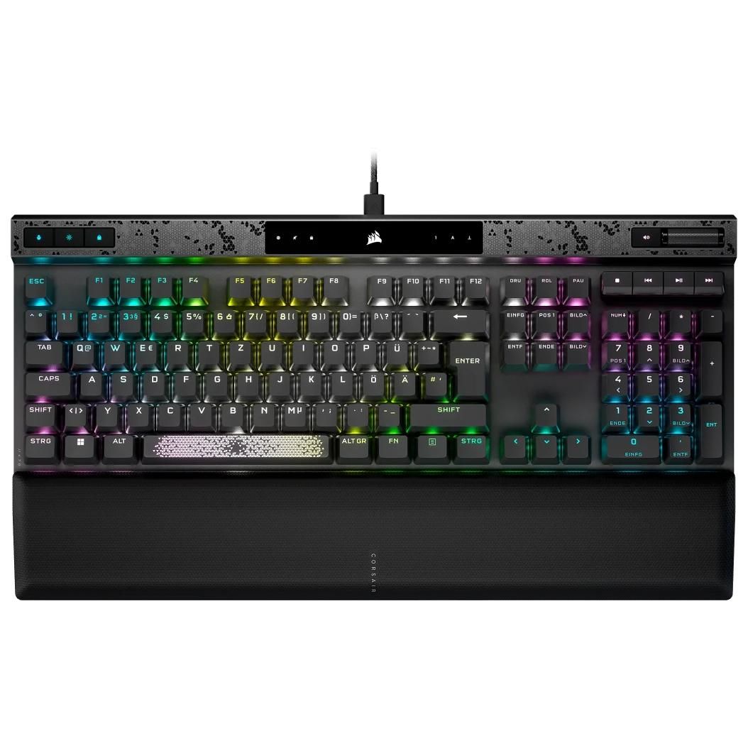 Clavier de jeu Corsair K70 MAX, Agencement allemand, Noir
