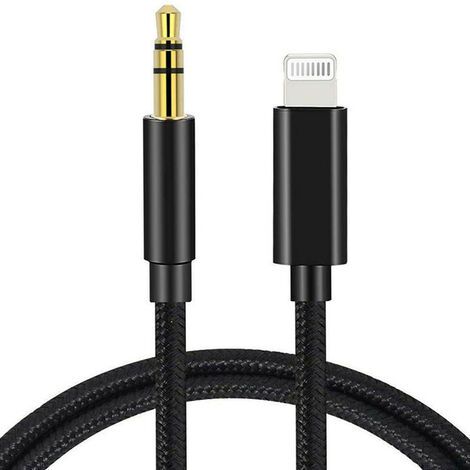 Cable Lightning a Jack de 3.5 mm Keelar - Certificado MFi, 1 m, trenzado de nailon para iPhone 12, iPad y dispositivos compatibles