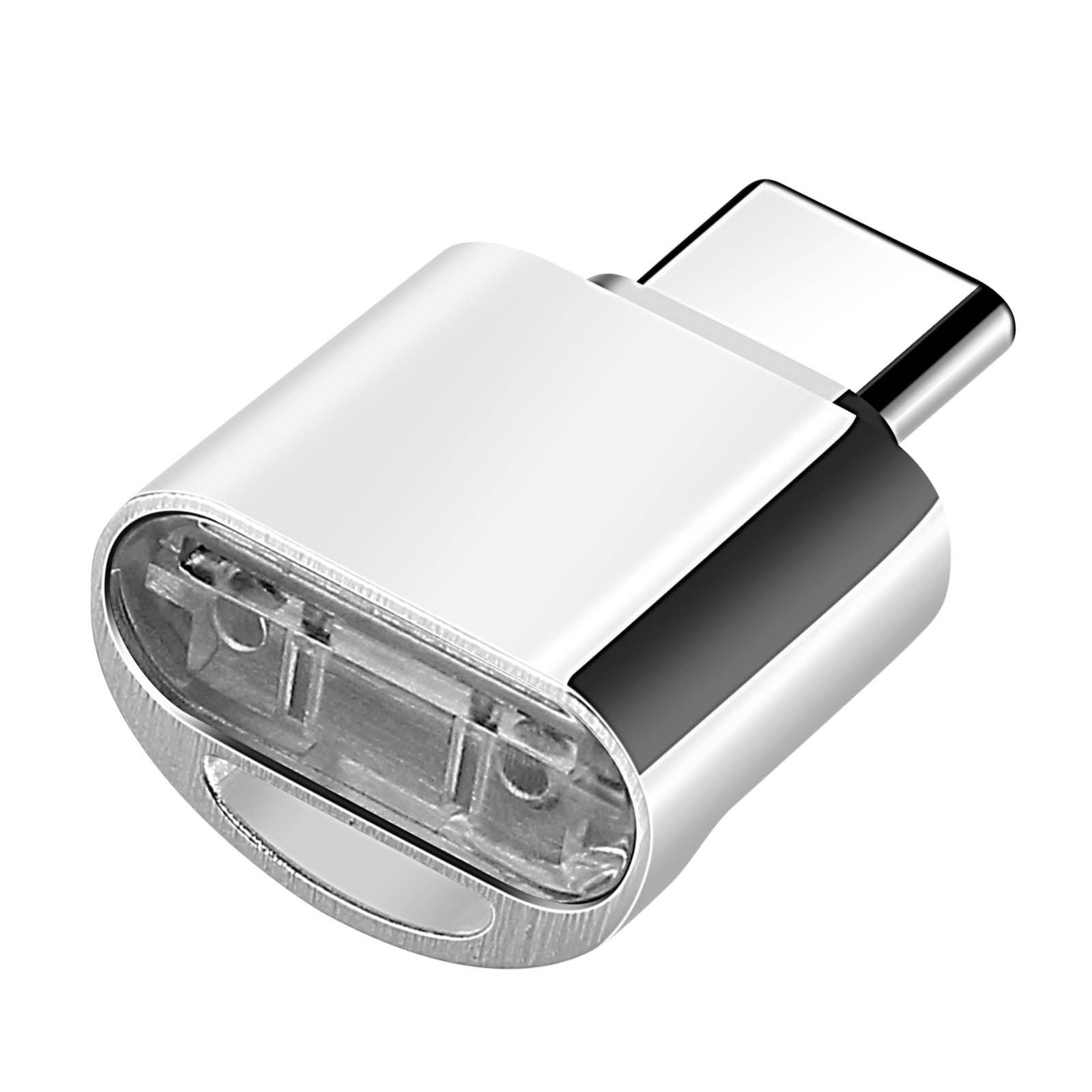 Avizar Micro SD / TF Card Reader with USB-C Adapter - Silver