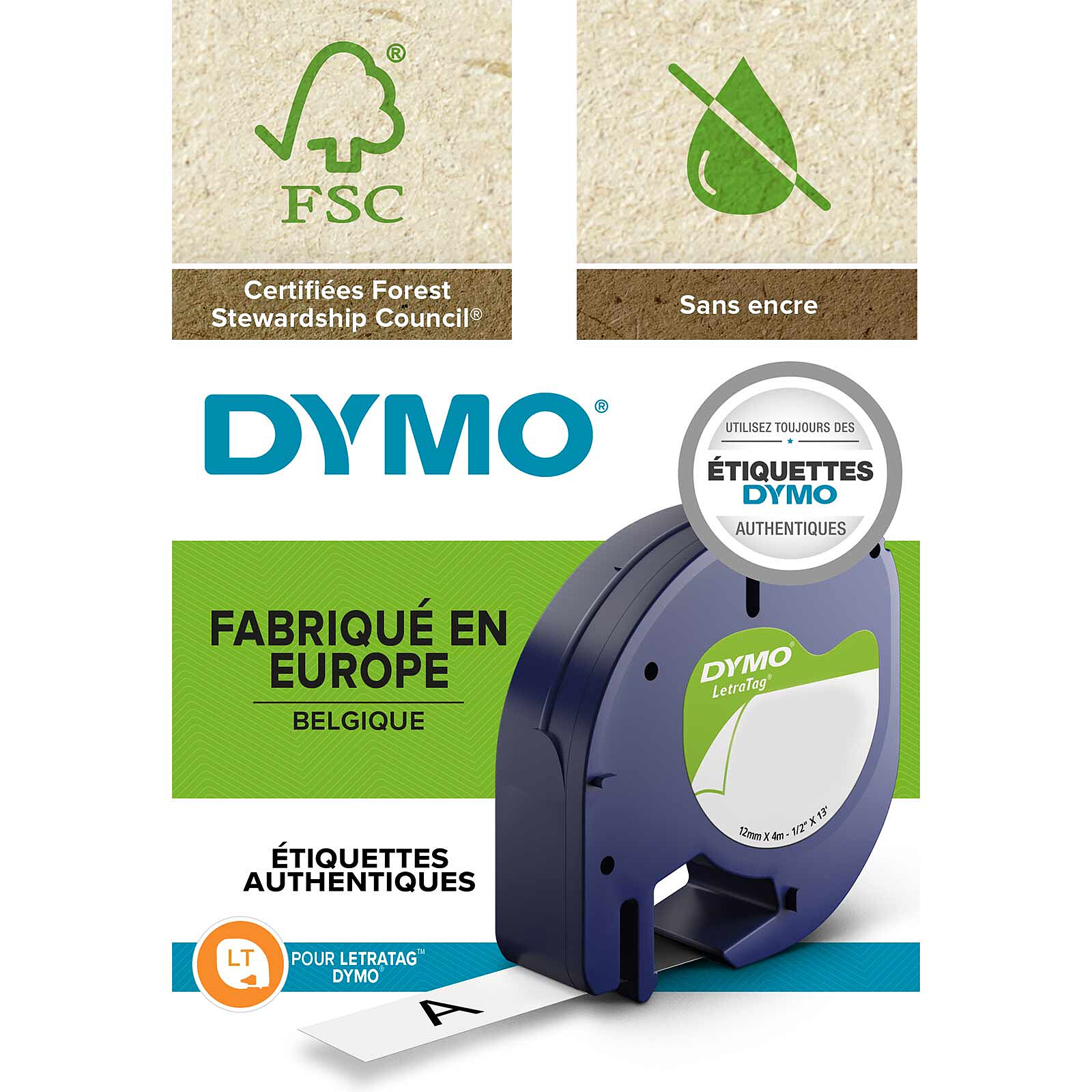 DYMO LetraTAG Textile Transfer Black/White