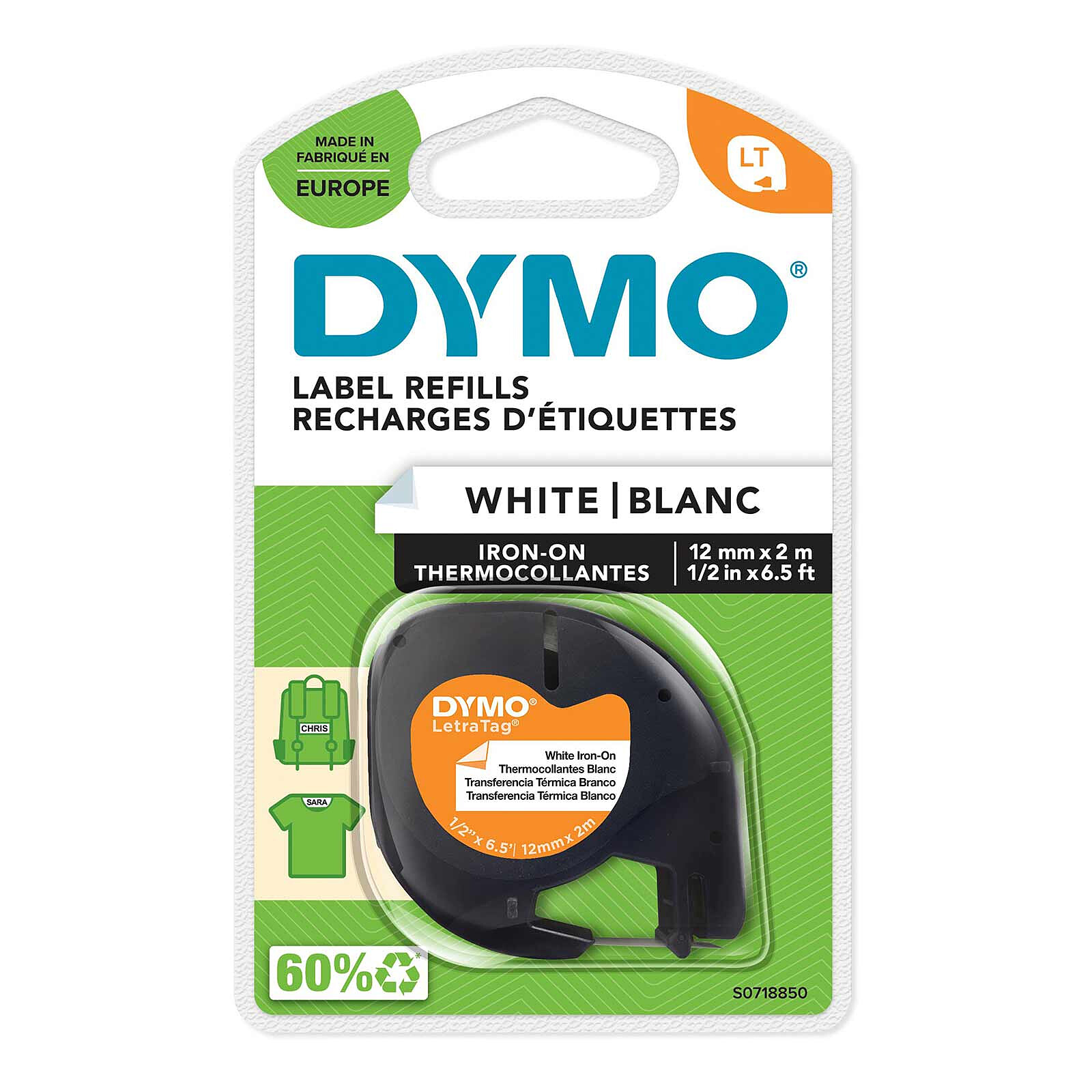DYMO LetraTAG Textile Transfer Black/White