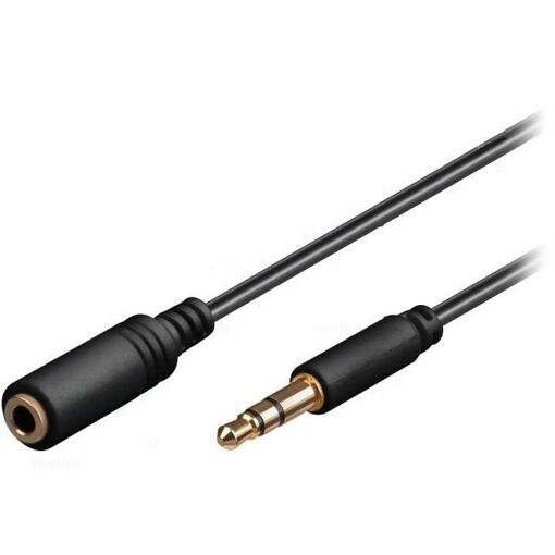 ADNAuto 0.5m 3.5mm Stereo Jack Extension Cable (Black, Gold-Plated Contacts)