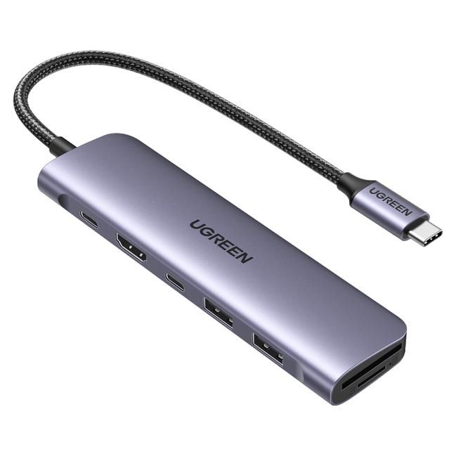 Estación de carga Ugreen 15214 con conexión cableada USB 3.2 Gen 1 (3.1 Gen 1) Tipo C púrpura, metálica
