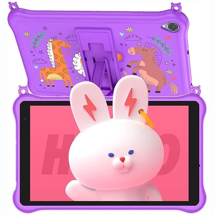 Blackview Kids Tablet 8" HD, 6GB RAM + 64GB Storage, SD Card Slot up to 1TB, 5580mAh Battery, Android 13, Parental Control, Eye Protection - Violet