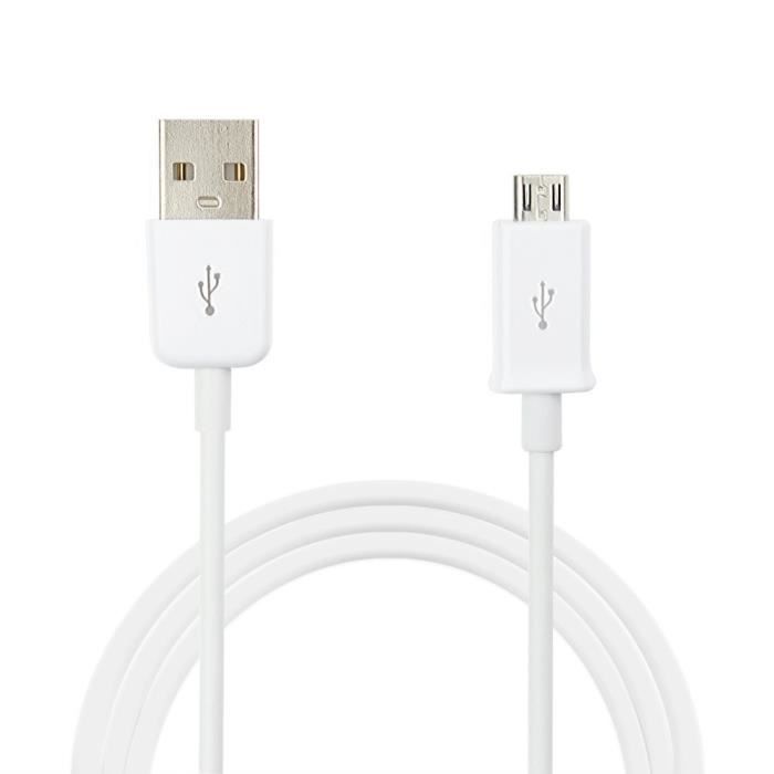 Câble de données USB à Micro USB Samsung d'origine 1M Blanc