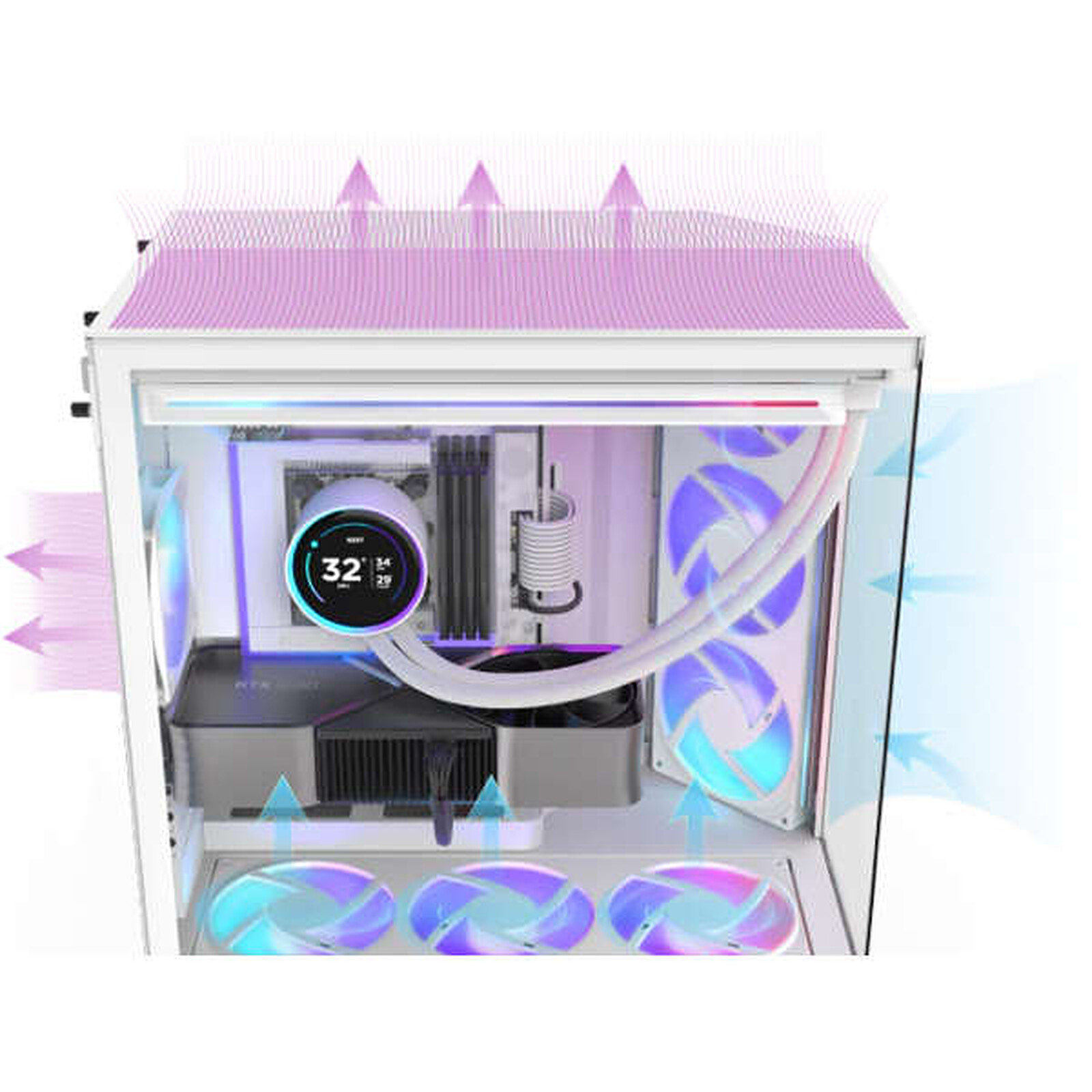 NZXT H9 Flow RGB Blanco (2025)