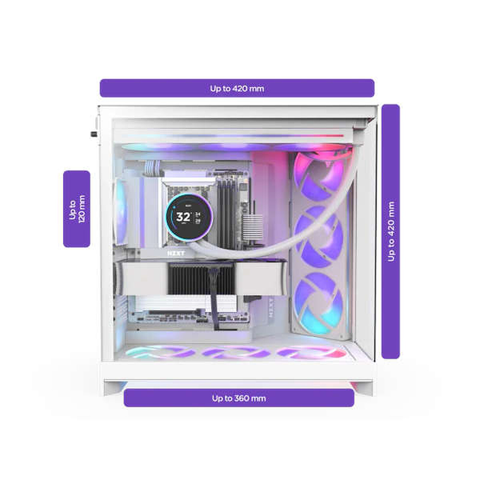 NZXT H9 Flow RGB Blanco (2025)