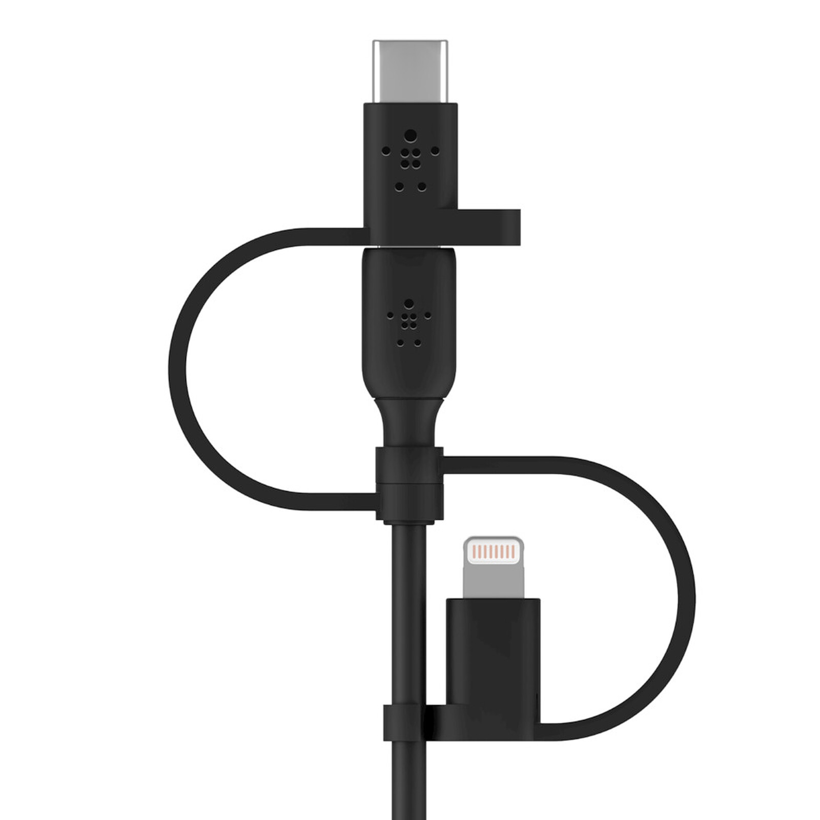 Câble Belkin USB-A vers USB-C et Lightning MFI (noir) - 1m